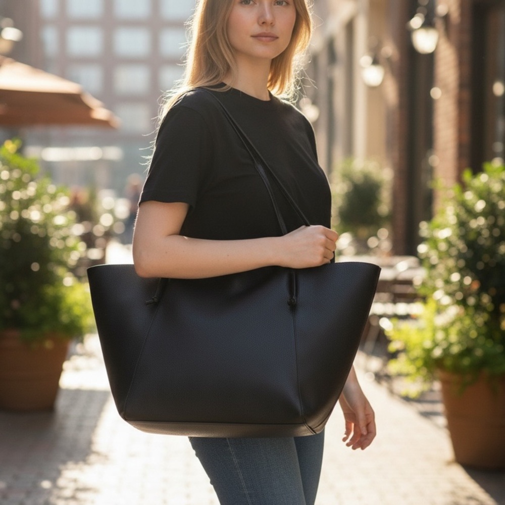 MNG Classic Black Shoulder Bag